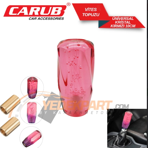 CARUB Vites Topuzu Kristal Kırmızı 10 Cm